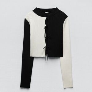 NWOT Zara Bow Trim Knit Sweater